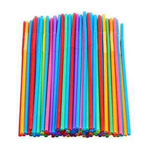 200 pcs colorful plastic long flexible straws.(0.23'' diameter and 10.2" long)