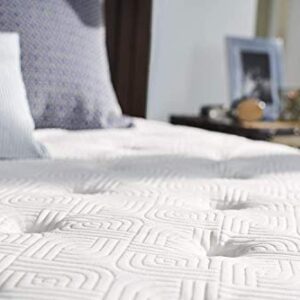 Sealy Essentials Spring Winter Green Euro Pillowtop Bed Mattress Conventional, Twin XL, White