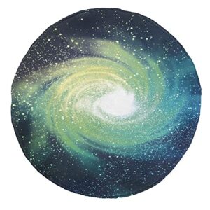 lunarable galaxy round blanket, outer space theme image spiral galaxy stardust astromony cosmos milky way stars print, lightweight sofa & bed cover novelty gifts for all seasons, 71" round, navy teal