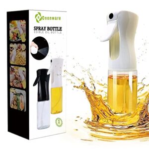 ononware oil spray bottle for cooking 6.76 oz cooking oil sprayer for air fryer | glass spray bottles for essential oils | cooking oil sprayer salad dressing mister | baking, frying, bbq