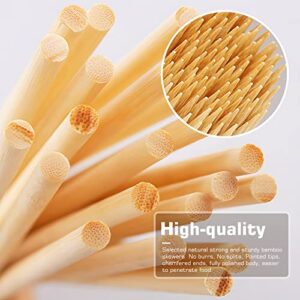 [200 PCS] 4 inch Bamboo Skewers, Premium Wooden Skewers without Splinters, Skewers for Appetizer, Fruit Kabobs, Chocolate Fountain, Burger, Cocktail Toothpicks, and Food Skewer Sticks.