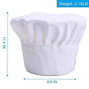 Chef Hat, Adult Premium Adjustable Elastic Baker Kitchen Cooking Chef Cap White