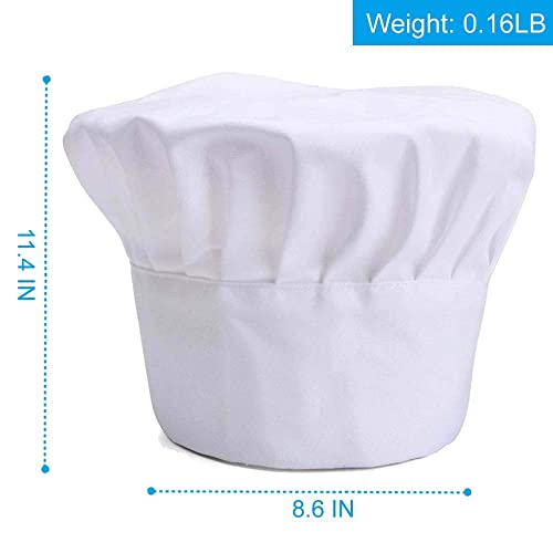 Chef Hat, Adult Premium Adjustable Elastic Baker Kitchen Cooking Chef Cap White