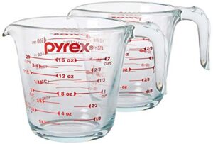 pyrex -2 prepware 2 glass measuring cup