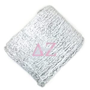 go greek chic delta zeta embroidered sherpa fuzzy throw blanket