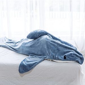 Shark Blanket Hoodie, Shark Blanket, Shark Blanket Adult, Shark Blanket Super Soft Cozy Flannel, Shark Blanket Hoodie Kids ((74.8inX35.5in (L) for Adults a Height of 155-175cm))