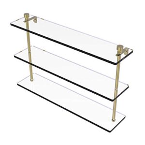 allied brass ft-5/22 foxtrot collection 22 inch triple tiered glass shelf, satin brass