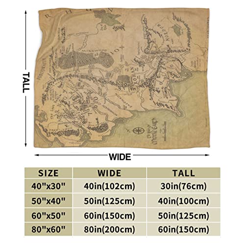 Fleece Blanket Lord of The-Rings Blankets Warm Cosy Throw Blanket for Sofa and Bed Super Soft and Lightweight Blanket for All Seasons, 50 x 40 inches