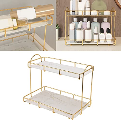 Mumusuki Over Toilet Bathroom Storage, 2 Tier Bathroom Organizer Shelf Above Toilet Storage Rack with Hooks for Bedroom Living Room Bathroom (L)