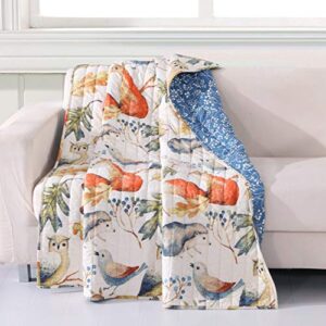 barefoot bungalow gl-1806bthr willow lap, comfort, wall art, throw, blanket, 50" x 60", off/white