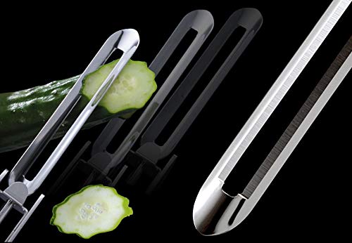 Seki Japan Long Vegetable Peeler, stainless steel blade with plasctic safety cover