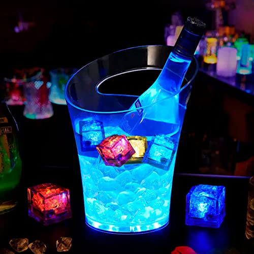 Light Up Ice Cubes, 12/24/48/96 Pack Multi Color Led Ice Cubes for Drinks with Changing Lights, IP67 Waterproof Reusable Glowing Flashing Ice Cube for Club Bar Party Wedding Decor