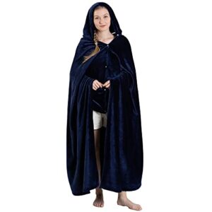 nanpiper wearable blanket,oversized hoodie blankets for women,soft fuzzy throw,warm plush fleece microfiber, 65"x80" navy blue