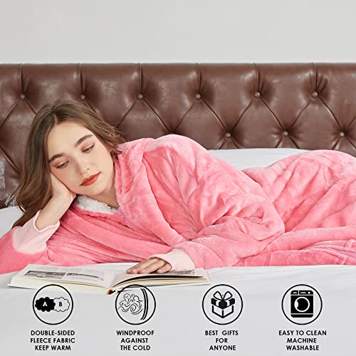 JOYWOO Wearable Blanket Hoodie, Oversized Hoodie Sweatshirt Blanket for Adults Women Men, Gift, Cozy and Fuzzy Sherpa Hoodie Blanket with Zipper and Giant Pocket