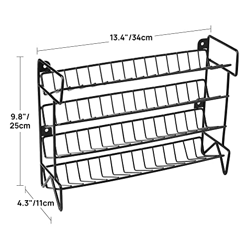 Vtopmart Spice Rack Organizer for Cabinet, 4-Tier Spice Organizer with 28 Empty Spice Jars and 432 Spice Labels, Seasoning Organizer for Countertop, Cabinet, Kitchen, Pantry, Cupboard