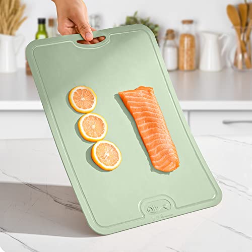 Gintan TPU Cutting Board, BPA-Free, With Knife and JuiceGroove,Scratch Resistant Flexible Cutting Boards for Kitchen, Dishwasher Safe, Easy-Grip Handle, Non-Slip