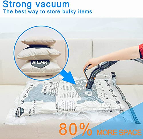 Space Saver Bags (6 Small) Vacuum Storage Sealer Bags for Blankets Clothes Pillows Comforters with Hand Pump - 6 Small