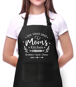 cute cooking apron for women-mom gifts-adjustable kitchen baking chef apron with 2 pockets birthday mother's day thanksgiving day apron gifts for grandma mom