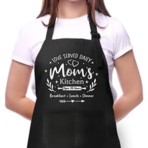 Cute Cooking Apron for Women-Mom Gifts-Adjustable Kitchen Baking Chef Apron with 2 Pockets Birthday Mother's Day Thanksgiving Day Apron Gifts for Grandma Mom