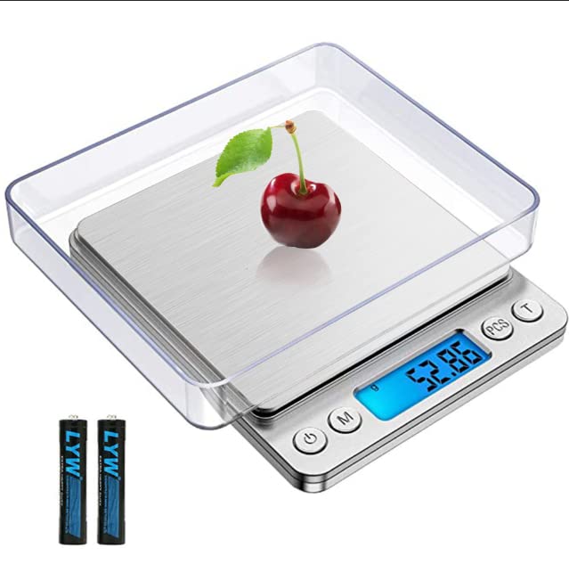 Kitchen Scale, 500g by 0.01Gram/0.001Ounce Small Digital Food Scale, High Precise Measuring Scale for Food Ounces and Grams, LCD Display (02)