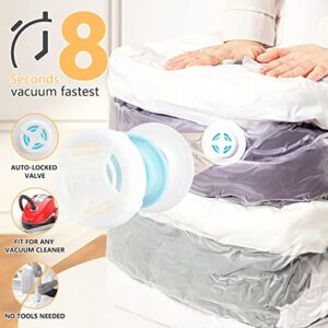 FYY Vacuum Storage Bags, 4 Pack Jumbo Space Saver Bags Double-Zip Vacuum Sealer Bags Compression Bags for Clothes, Comforters, Pillows, Blankets, 80% Space, No Pumps Needed