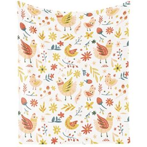 chicken blanket gifts, 40"x50" funny throw blanket for kids adults, lightweight, plush, soft, cozy, warm, flannel blankets for bed couch