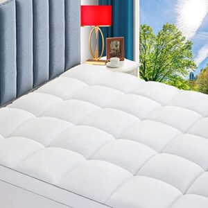 toao queen mattress topper, extra thick mattress pad cover for back pain relief, cooling pillow top with 8-21" deep pocket 5d snow down alternative fill(white,queen)