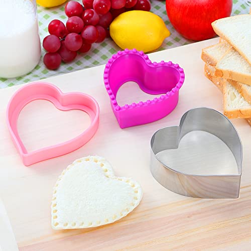 Crustless Sandwich Cutter 4 Pcs Sandwich Cutter and Sealer Set Decruster Sandwich Maker Lunchbox Bento Box DIY Cookie Cutters Uncrustables Pancake Maker