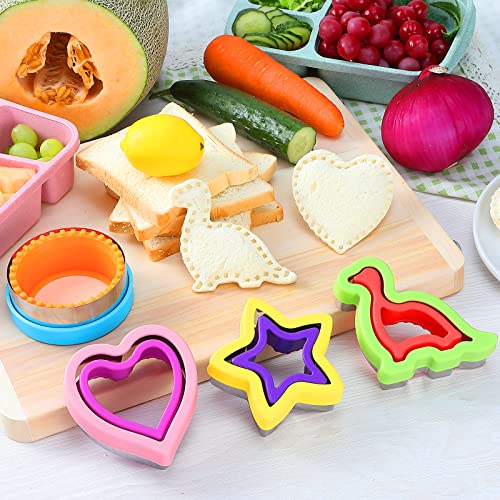 Crustless Sandwich Cutter 4 Pcs Sandwich Cutter and Sealer Set Decruster Sandwich Maker Lunchbox Bento Box DIY Cookie Cutters Uncrustables Pancake Maker