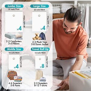 TAILI Hanging Vacuum Storage Bags Variety 4 Pack and Jumbo Vacuum Storage Bags Variety 20 Pack, Meet Variety Storage, Saving More Space