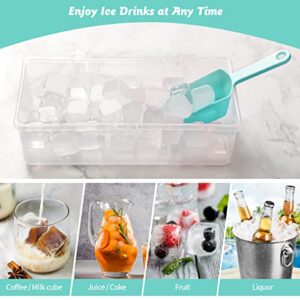 Food-grade Silicone Ice Cube Tray with Lid and Storage Bin for Freezer, Easy-Release 2 * 36 Small Nugget Ice Trays 1 ice Bucket & Scoop, Flexible Ice Cube Molds with Ice Container