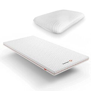 the premium mattress topper by dormeo (twin xl) and true evolution pillow bundle