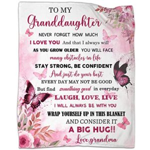 riediovs granddaughter gifts blankets-to my granddaughter blanket-granddaughter gifts from grandma-birthday for granddaughter 60" x 50" throw blanket -1