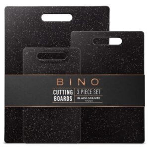 bino cutting board - 3-piece chopping boards | bpa-free plastic, durable, multipurpose, dual-sided, dishwasher safe, easy to clean | charcuterie accessories | home & kitchen utensils