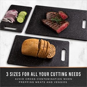 BINO Cutting Board - 3-Piece Chopping Boards | BPA-Free Plastic, Durable, Multipurpose, Dual-Sided, Dishwasher Safe, Easy to Clean | Charcuterie Accessories | Home & Kitchen Utensils