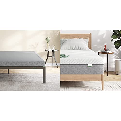 Novilla 4 Inch Metal Box Spring, Twin & 12 Inch Twin Memory Foam Mattress-Pressure Relieving, Matrress-in-a-Box, CertiPUR-US Certified, Medium Firm