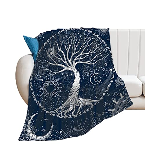 Tree of Life Throw Blanket Soft All Season Fleece Throws Sofa Bed Lightweight Throws Print Unique Gifts for Men and Lovers 50"x60"inch