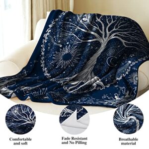 Tree of Life Throw Blanket Soft All Season Fleece Throws Sofa Bed Lightweight Throws Print Unique Gifts for Men and Lovers 50"x60"inch