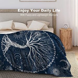 Tree of Life Throw Blanket Soft All Season Fleece Throws Sofa Bed Lightweight Throws Print Unique Gifts for Men and Lovers 50"x60"inch