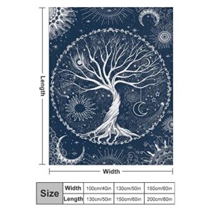 Tree of Life Throw Blanket Soft All Season Fleece Throws Sofa Bed Lightweight Throws Print Unique Gifts for Men and Lovers 50"x60"inch