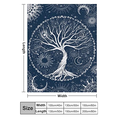 Tree of Life Throw Blanket Soft All Season Fleece Throws Sofa Bed Lightweight Throws Print Unique Gifts for Men and Lovers 50"x60"inch