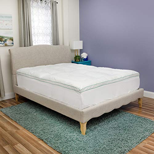 BioPEDIC Clean 2.5-Inch Fiberfill Mattress Topper Odor and Anti-Stain Ultra-Fresh Treated Fabric, King, White