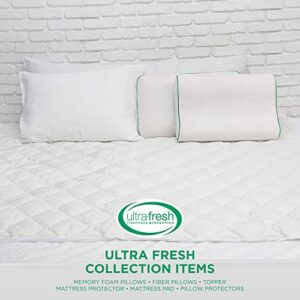 BioPEDIC Clean 2.5-Inch Fiberfill Mattress Topper Odor and Anti-Stain Ultra-Fresh Treated Fabric, King, White