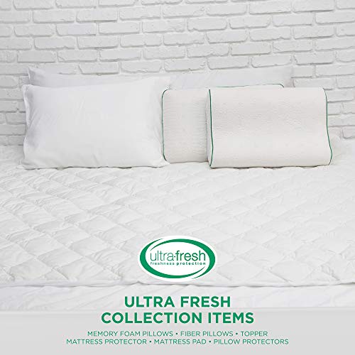 BioPEDIC Clean 2.5-Inch Fiberfill Mattress Topper Odor and Anti-Stain Ultra-Fresh Treated Fabric, King, White