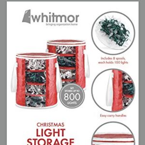 Whitmor Christmas Light Storage Bags Set of 2 Red/Green