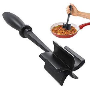 meat chopper, heat resistant meat masher for ground beef, hamburger meat, 5 curve blade hamburger chopper, ground meat smasher ground beef chopper, mix and chop kitchen tool & meat browning utensil