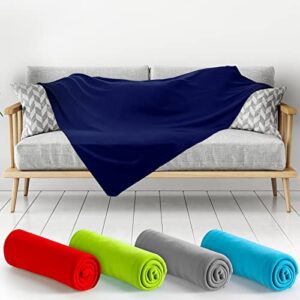 24 Pack Bulk Fleece Throw Blankets Solid Color Warm Fleece Blankets Lightweight Polar Fleece Blanket Soft Solid Polyester Sofa Blankets for Home Dorm Bed Sofa, 50 x 60 Inch (Vivid Colors)