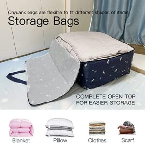 CHYUANX Moving Bags heavy duty extra large , Storage Bags Organizer with Strong Handles Wrap Around and Durable Zippers for Clothing Blanket Storage bags, Waterproof Foldable Carrying Moving Tote bags ,Dorm Room Moving Supplies, Space Saver Bags( 105L,2 P