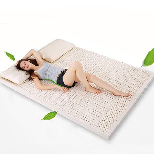 Natural Latex Hybrid Mattress,5in Trundle Mattress Medium Soft Organic Mattress Foldable Floor Sleeping Bed Tatami Mat with Cotton Cover,King 180x200cm