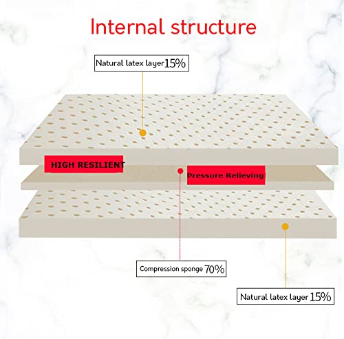 Natural Latex Hybrid Mattress,5in Trundle Mattress Medium Soft Organic Mattress Foldable Floor Sleeping Bed Tatami Mat with Cotton Cover,King 180x200cm